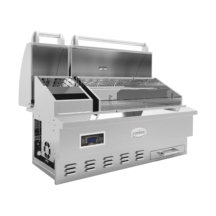 Louisiana Grills Built In Estate 860 Grill Stainless Steel, Side, Open