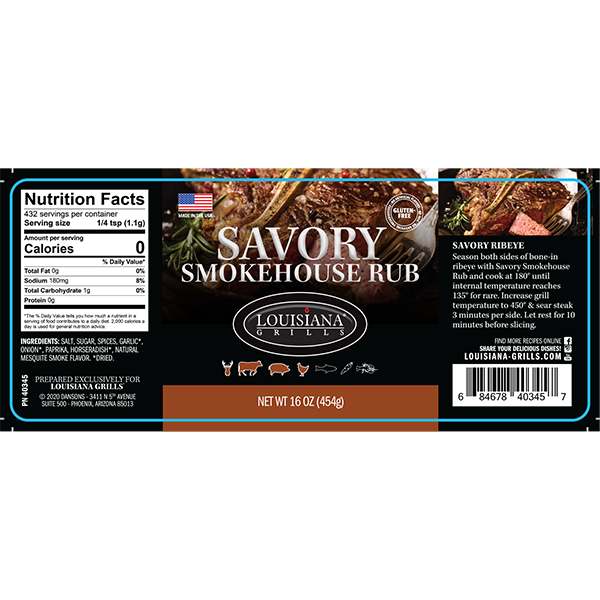 Louisiana Grills 16.0oz Savory Smokehouse Rub