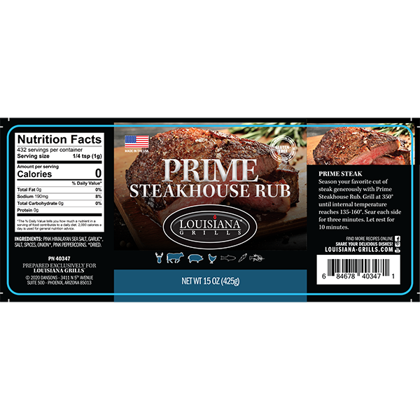 Louisiana Grills 15.5oz Prime Steakhouse Rub