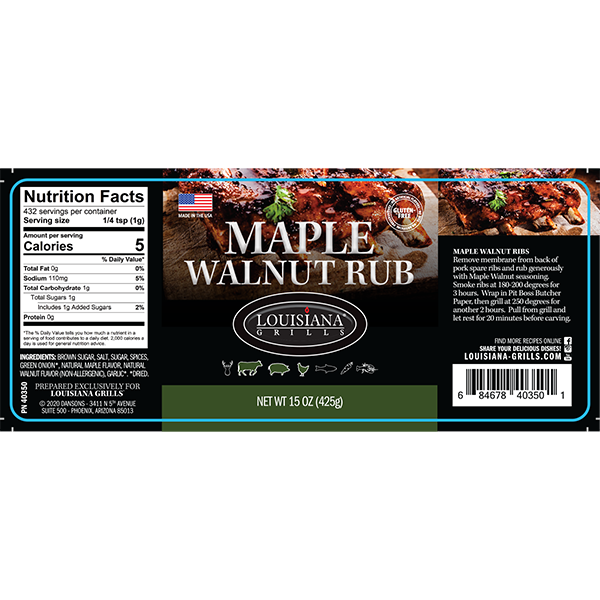 Louisiana Grills 15.5oz Maple Walnut Rub