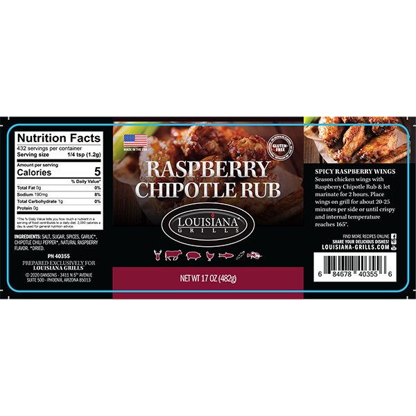 Louisiana Grills 17.0oz Raspberry Chipotle Rub